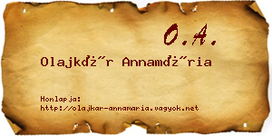 Olajkár Annamária névjegykártya